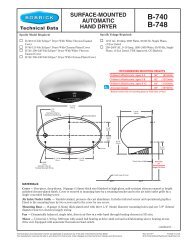 B-740 B-748 SuRfAcE-MounTEd AuToMATIc hAnd dRyER - Bobrick