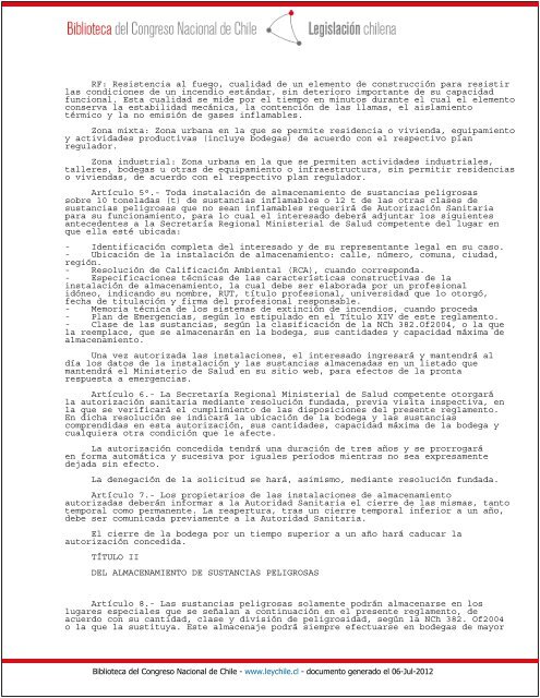 Tipo Norma :Decreto 78 Fecha PublicaciÃ³n :11-09-2010 ... - Asimet
