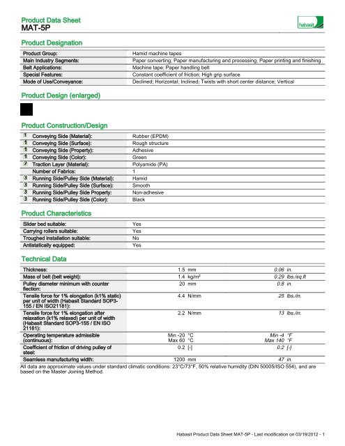 Download Mat 5p Pdf Habasit