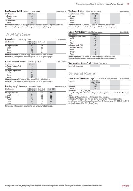 Preisliste - Travelhouse