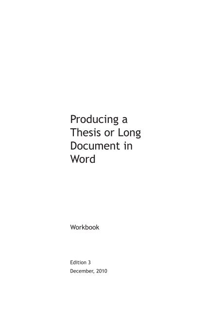 Producing a Thesis or Long Document in Word - Docs.is.ed.ac.uk ...