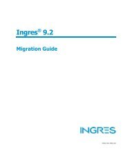 Ingres 9.2 Migration Guide - Actian