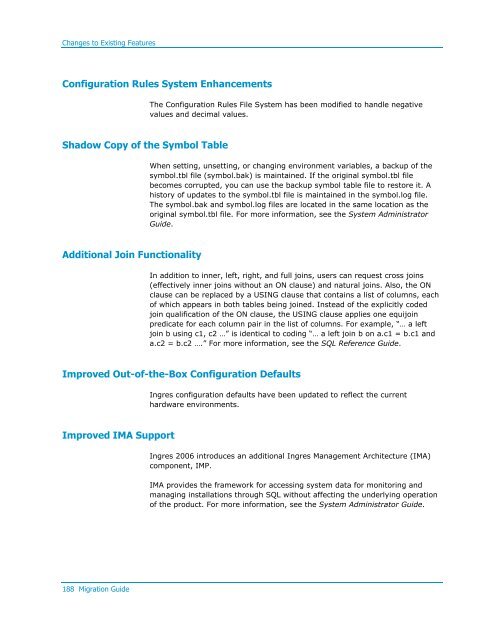 Ingres 9.2 Migration Guide - Actian