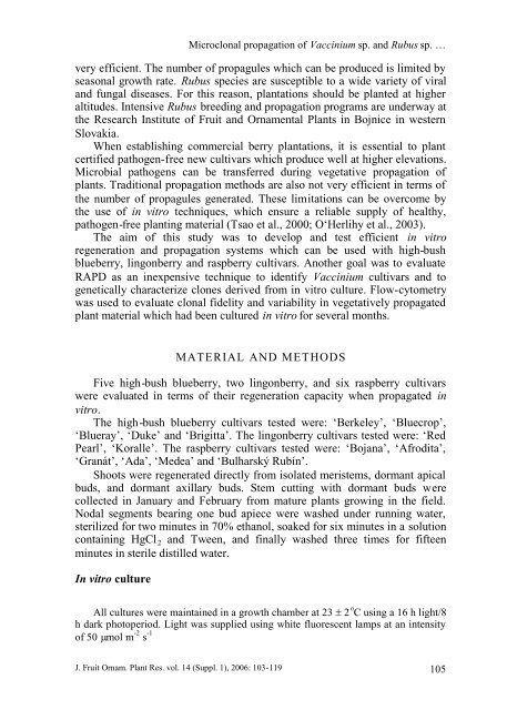 MICROCLONAL PROPAGATION OF Vaccinium SP. AND Rubus SP ...