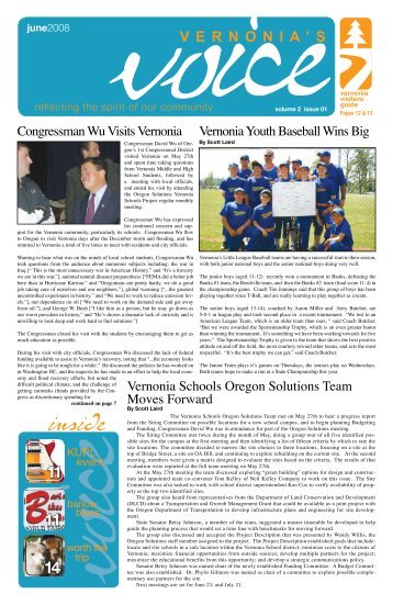 June 2008 - Volume 2 Issue 1 - Vernonia's Voice!