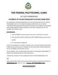 Addendum List 2011/2012 - The Federal Polytechnic Ilaro