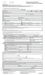 Employer Sponsorship Form / Formulaire d'adhÃ©sion de l'employeur