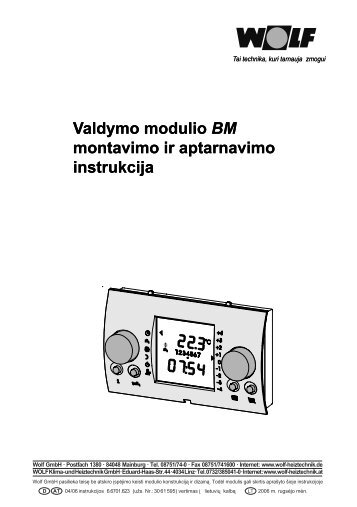 Valdymo modulio BM montavimo ir aptarnavimo ... - E-servisas