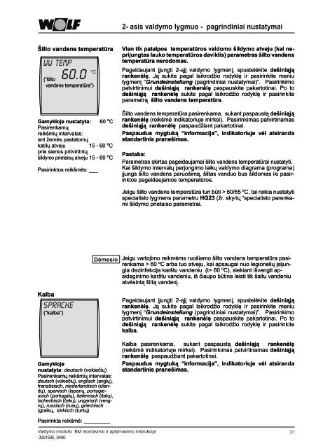 Valdymo modulio BM montavimo ir aptarnavimo ... - E-servisas