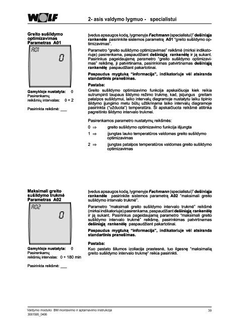 Valdymo modulio BM montavimo ir aptarnavimo ... - E-servisas