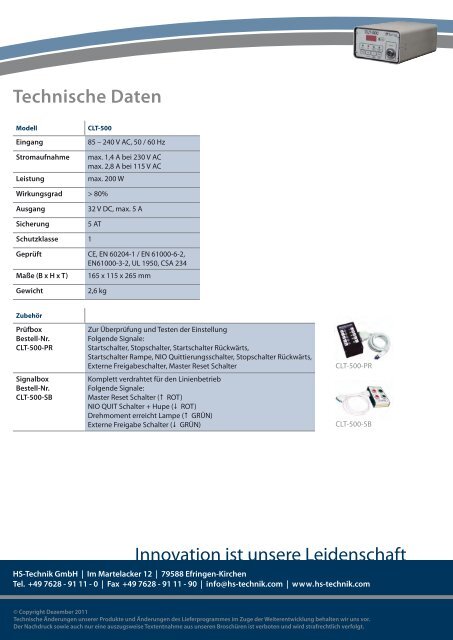 CLT-500 Regelger