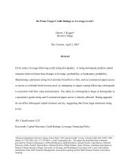 Do Firms Target Credit Ratings or Leverage Levels ... - Boston College