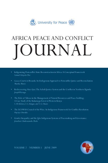 Download - Africa Peace and Conflict Journal - The University for ...