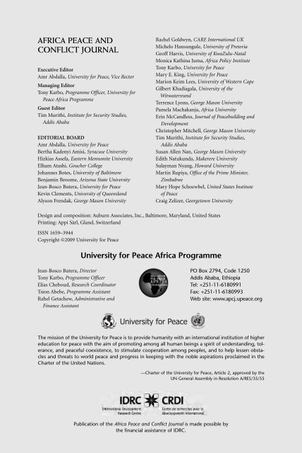 Download - Africa Peace and Conflict Journal - The University for ...