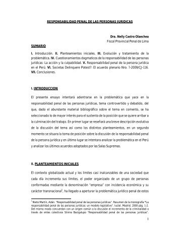 RESPONSABILIDAD PENAL DE LAS PERSONAS JURIDICAS Dra ...