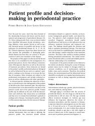 Patient profile and decision- making in periodontal practice