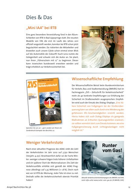 Ampel Nachrichten No. 56  [ PDF-DOWNLOAD ] - RTB GmbH & Co. KG