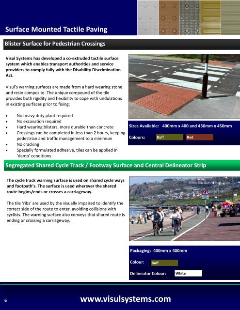 Surface Mounted Tactile Paving and other DDA Products