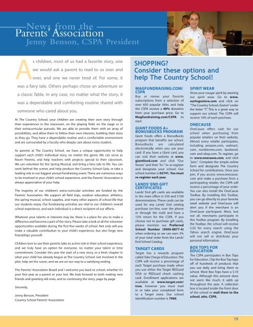 2010-11 Donor Report - The Country School