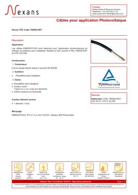 TÃ©lÃ©charger le pdf de la fiche technique - Nexans