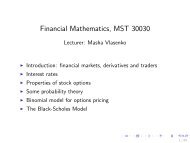 Financial Mathematics, MST 30030