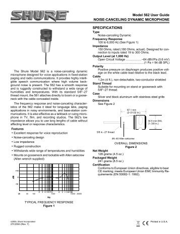 Shure 562 Microphone User Guide