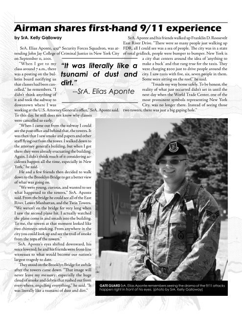 Remembering 9/11 ... pages 12-14 - Westover Air Reserve Base, Mass