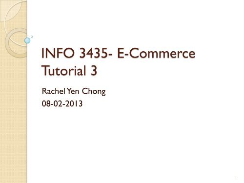 INFO 3435- E-Commerce Tutorial 3 - Home