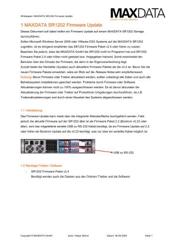 1 MAXDATA SR1202 Firmware Update