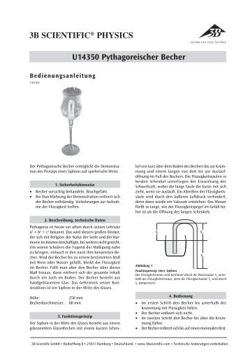 3B SCIENTIFIC® PHYSICS U14350 Pythagoreischer Becher