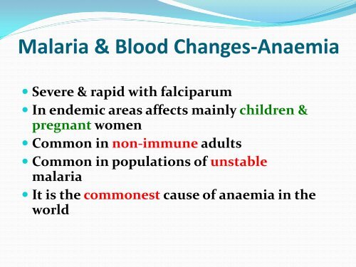 The pathology of malaria