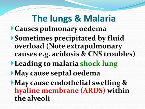 The pathology of malaria