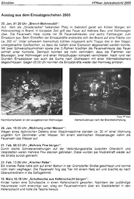 Jahresbericht 2005 - Freiwillige Feuerwehr Haar
