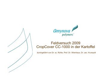 Feldversuch 2009 CropCover CC 1000 in der Kartoffel CropCover ...