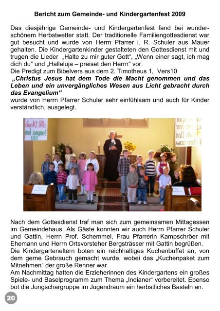 Gottesdienste - Evangelische Kirche Dilsberg