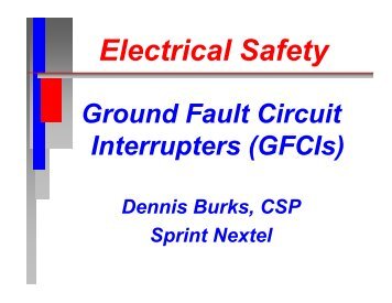 Electrical Safety GFCI - Dennis Burks