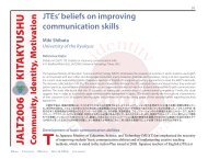 JTEs' beliefs on improving communication skills - JALT Publications