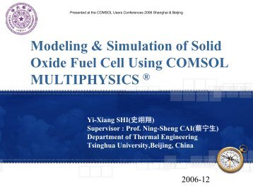 Modeling & Simulation of Solid Oxide Fuel Cell Using COMSOL ...