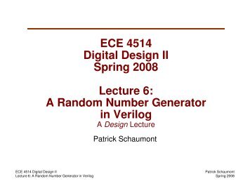 A Random Number Generator in Verilog