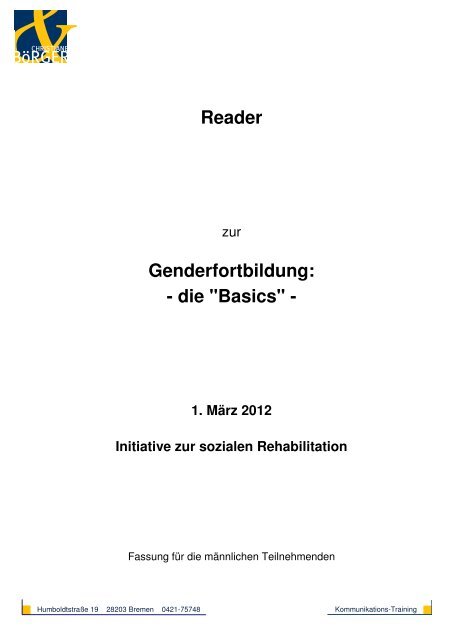 Reader Gender-Fb. IzsR.Männer.März.2012 - Initiative zur sozialen ...