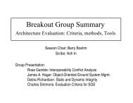 Architecture Evaluation: Criteria, methods, Tools