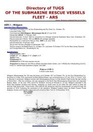 Directory of TUGS OF THE SUBMARINE RESCUE VESSELS FLEET