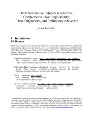 Overt Nominative Subjects in Infinitival Complements Cross - NYU ...
