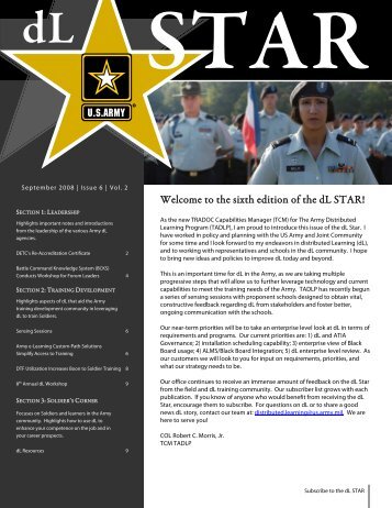 the sixth edition of the dL STAR! - U. S. Army Training Support Center