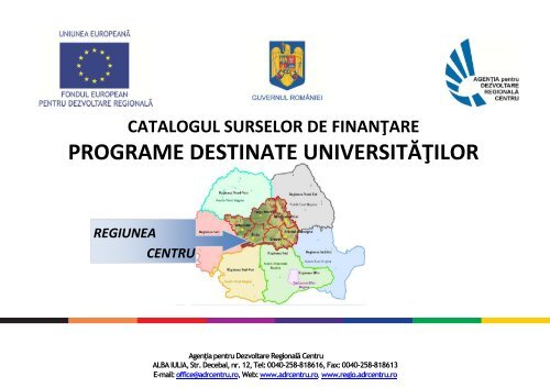 Catalogul Surselor de FinanÈare UniversitÄÈi -mai 2013 - Ministerul ...