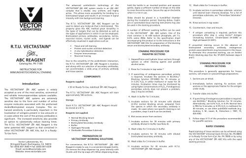 Vectar Lab Book Protocol - Vector Laboratories