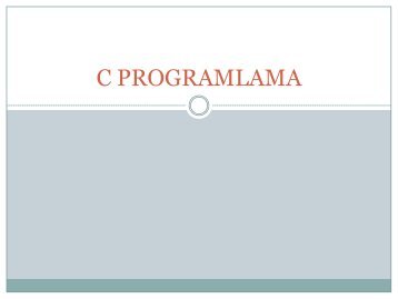 C Programlama Program AkÄ±Å Kontrolleri