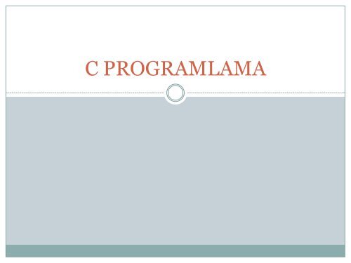 C Programlama Program AkÄ±Å Kontrolleri