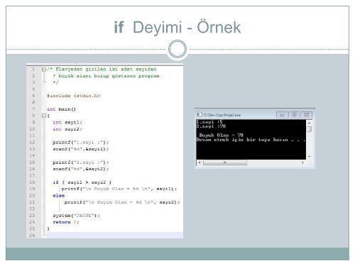 C Programlama Program AkÄ±Å Kontrolleri