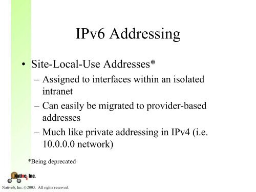 IPv6 Addressing